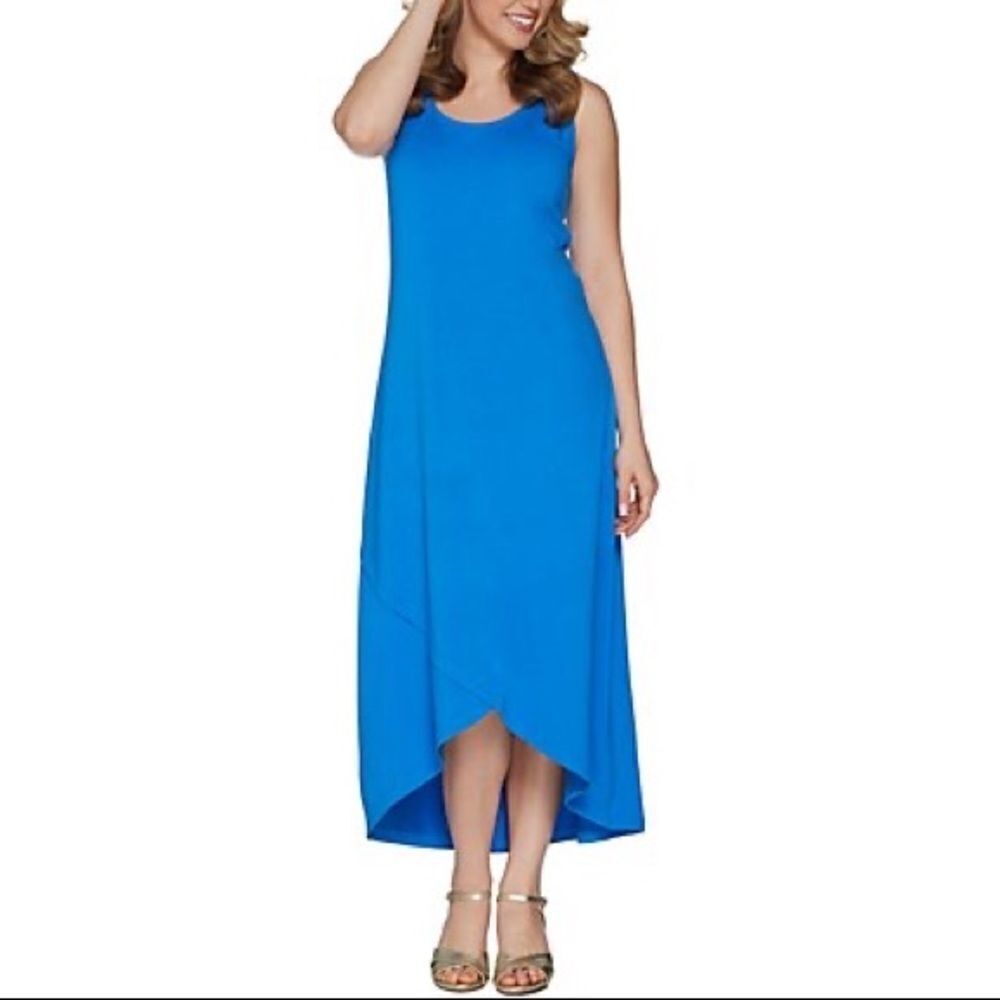 Isaac Mizrahi Hi-Low Tulip Hem Knit Dress